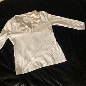 Banana Republic verypae blue ruffled 3/4 arm tee / blouse cotton. Size XS